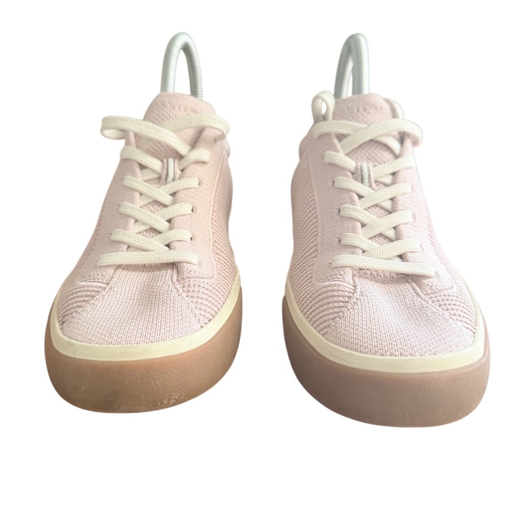 Rothy's RS01 Sneaker Womens 7 Pink Gum Sole Lace Up Knit EUC - Picture 3 of 9